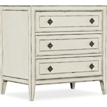 Anastasie 3-Drawer Nightstand with Built-In Outlets and Touch Lighting